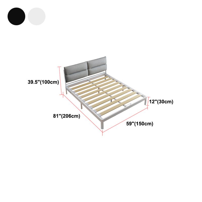Contemporary Metal High Profile Bed Frame 39.37" H Panel Bed