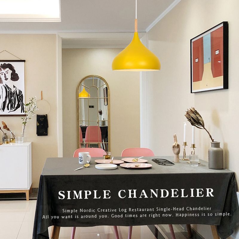 1 Light Metal Suspension Pendant Modern Wavy Dining Room Hanging Light Fixtures