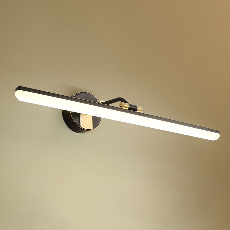 Metal Linear Shape Wall Light Modern Style 1 Light Mirror Wall Mount Light
