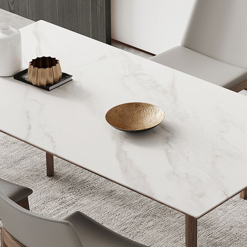 Modern Sintered Stone Top Dining Set Rectangle 1/4/5/7 Pieces Dinette Table Set in Grey