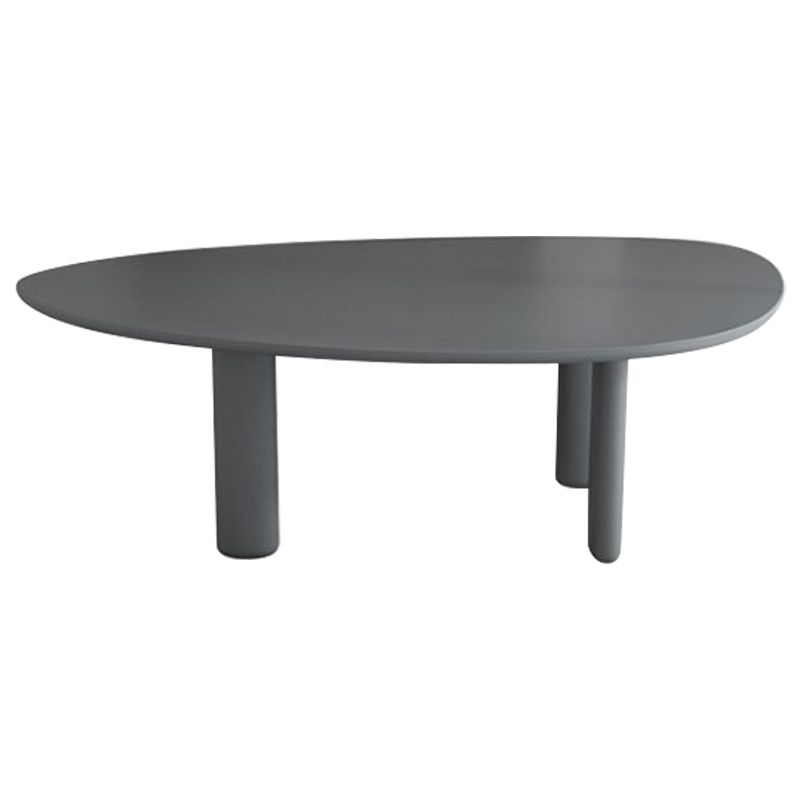 Nordic Simple Solid Wood Table for Restaurant Oval Table with Three Pedestal