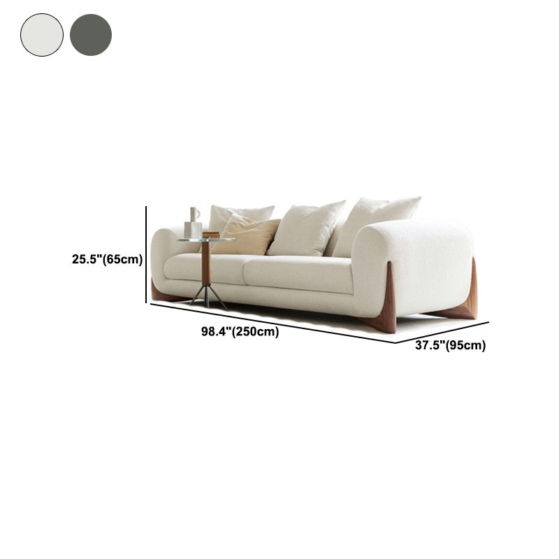 Modern Style Sofa Low Back with Sponge Cushion Filling Solid Wood Feet Sofa Bed