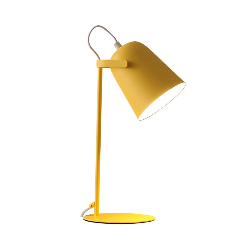 Éclairage nocturne de chambre à coucher en baril Metal 1-Bulb Style Rotation Table Lampe de table