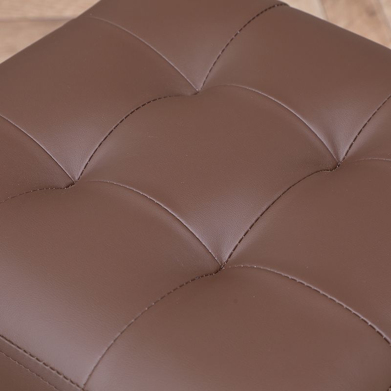 Modern Water Cube Stain Resistant Solid Color Leather Indoor Pouf