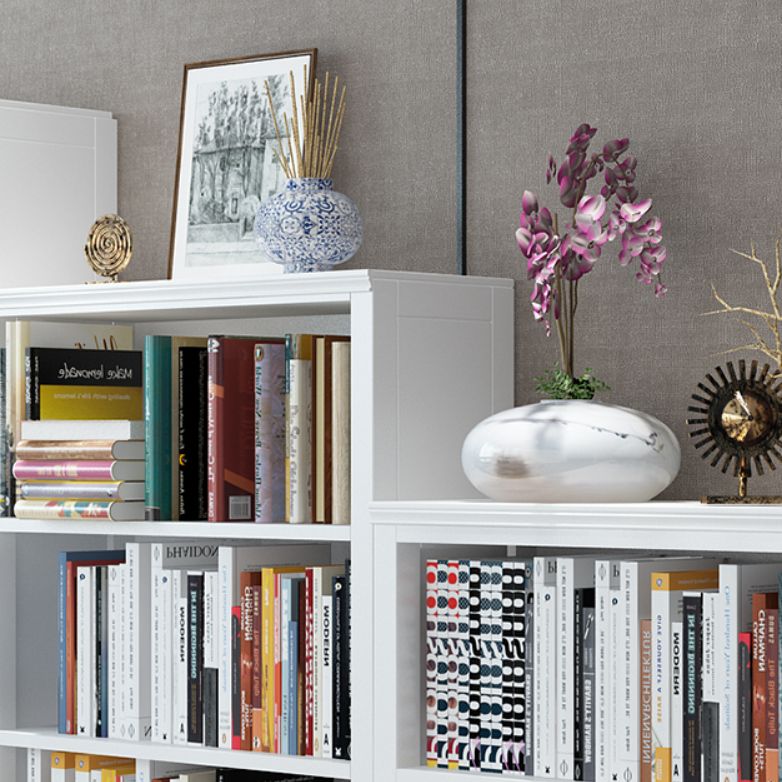 Contemporary Standard Bookcase Closed Back Wooden Bookshelf with Shelves