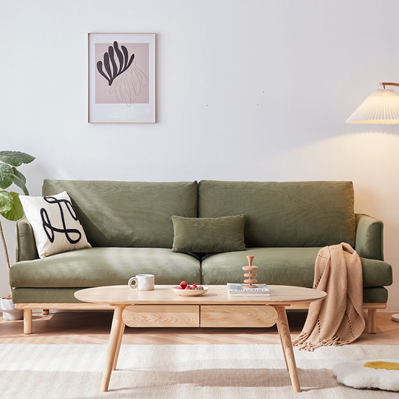 Recessed Arm Loose Back Sofa 35"W Velvet Sofa for Living Room