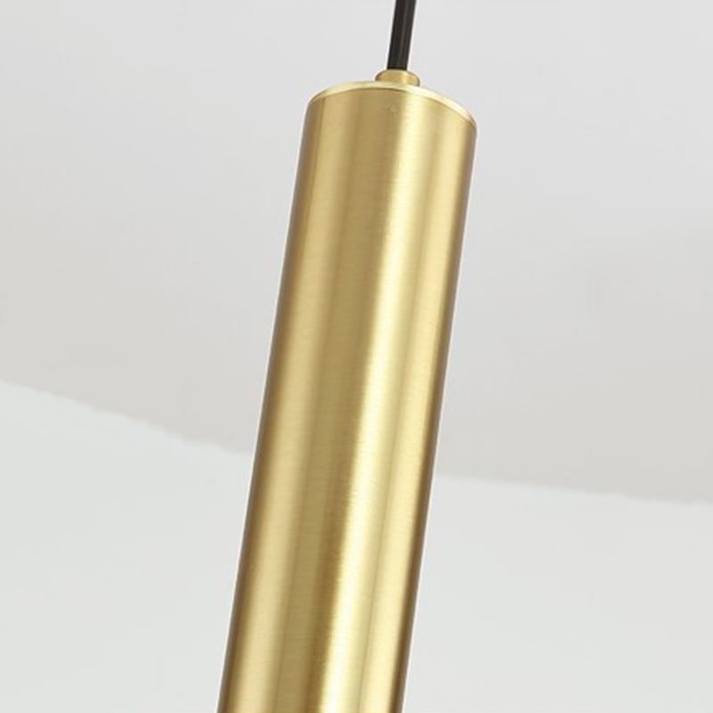 LED Halo Pendant Lamp Simplicity Metal Bedside LED Ceiling Suspension Light in Gold