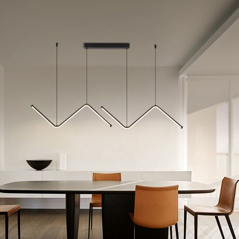 Metal Linear Hanging Lamp Kit Simplicity Hanging Island Lights for Dining Room