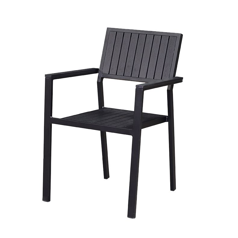 Industrial Metal Dining Armchair with Arm Patio Dining Chair