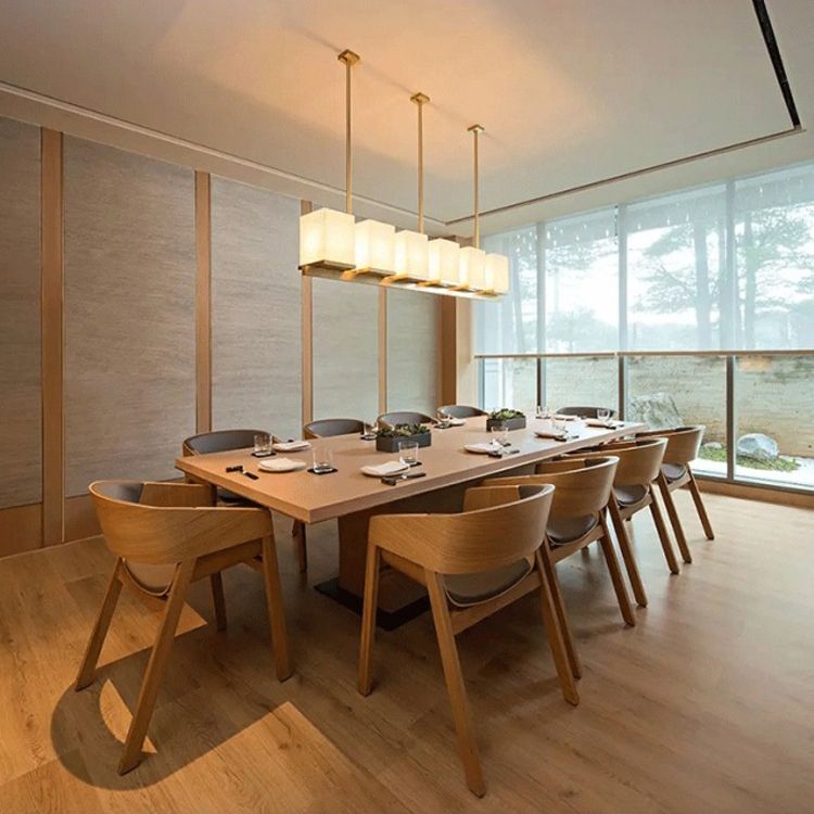 Traditional Wood Dining Arm Chairs Open Back Dining Side Chair for Restaurant Use