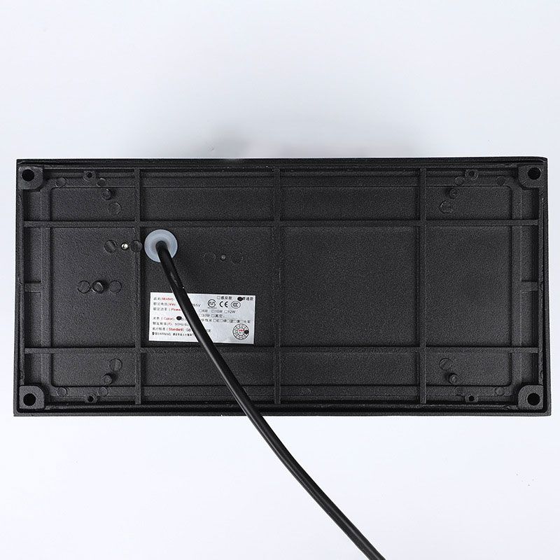 Rectangular Courtyard Sconce Lighting Metallic Modern LED Wall Light Fixture in Black