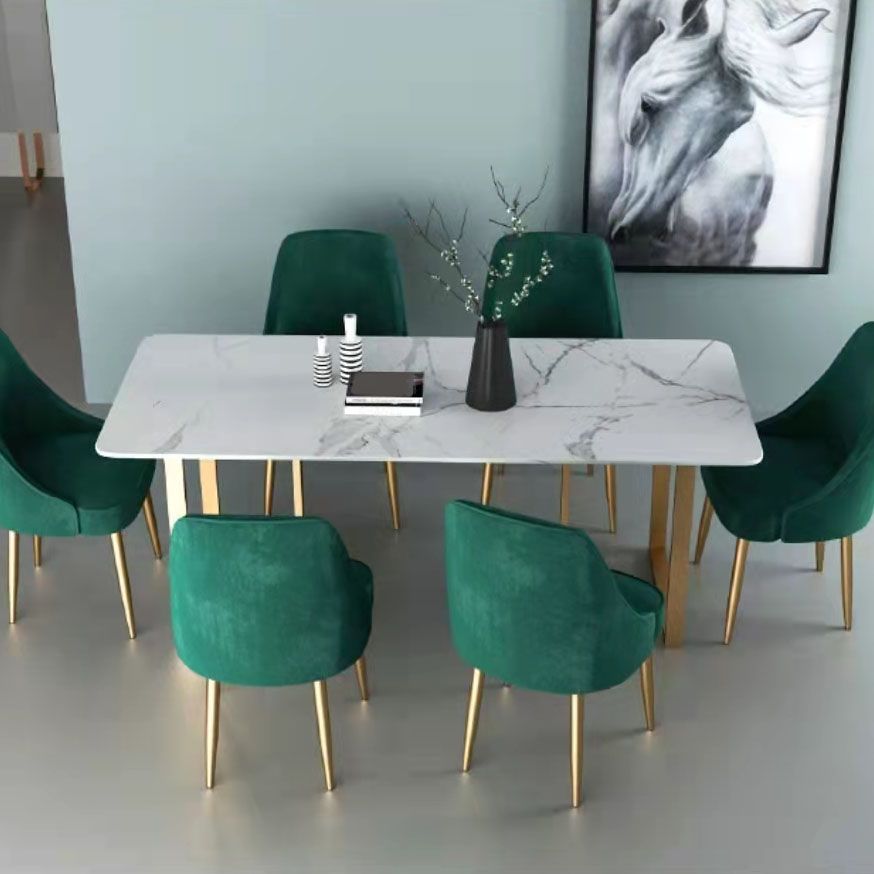 Modern Dining Set with Velvet Chairs 1/4/5/7 Pieces Dinette Set
