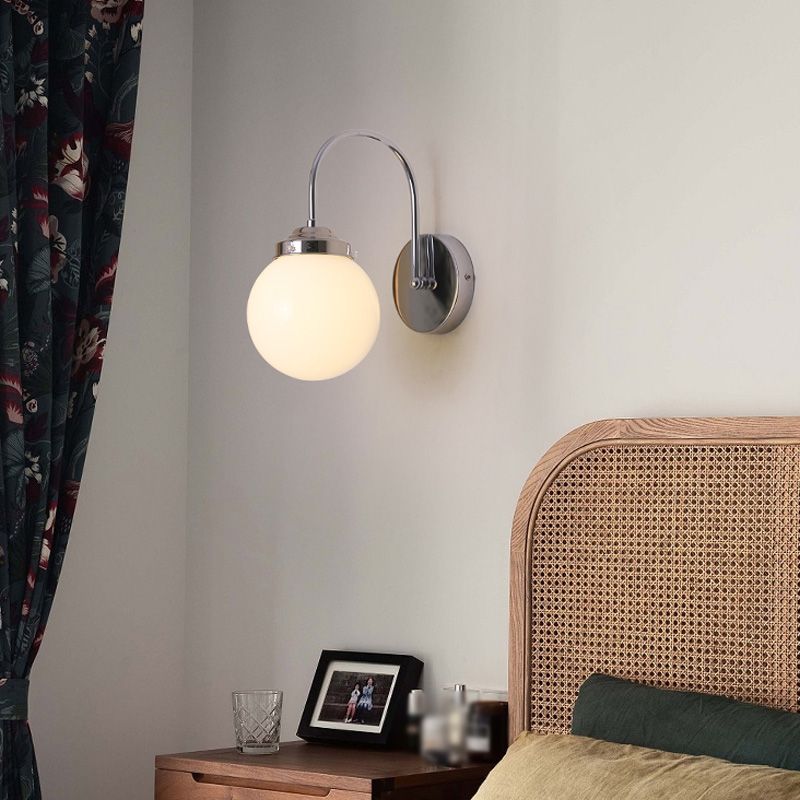 Nordic Wall Mount Light Modern Simple Round Glass Shade Wall Sconce Light Fixture for Living Room