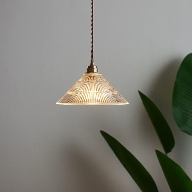 Moderner Stil konischer Decke anheizt hängendes Lichtglas Schlafzimmer Hängende Leuchte in klar