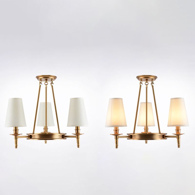 Fabric Contemporary Hanging Light Fixtures Wheel Ceiling Light for Living Room
