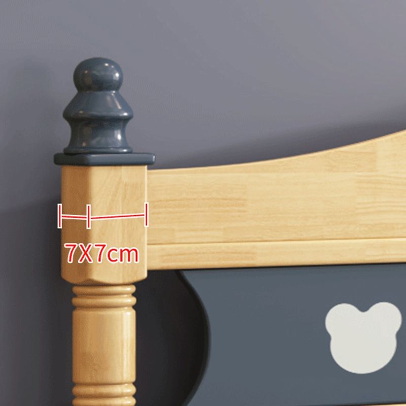 Scandinavian Solid Wood Mattress Included with Headboard Camelback Panel Bed Frame