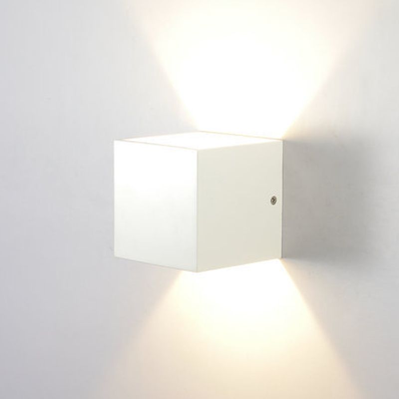 Square Shape Wall Sconce Modern Style Metal 2 Lights Sconce Lamp