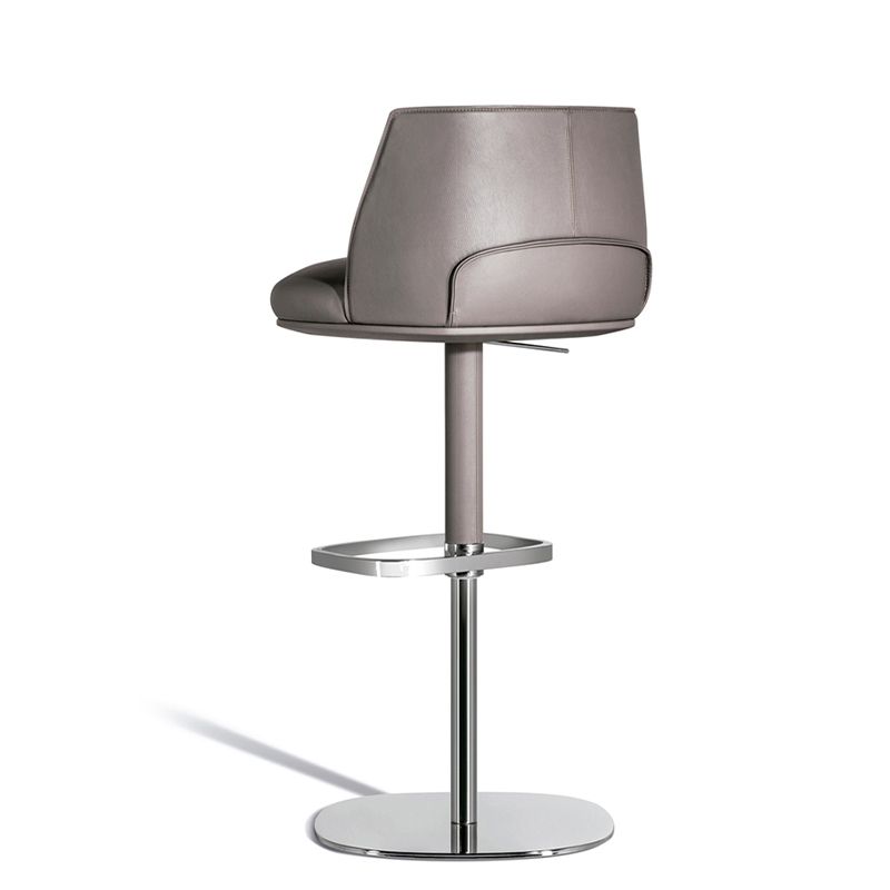 Faux Leather Bar Stools Adjustable Height Swivel Dining Stools with Footrest