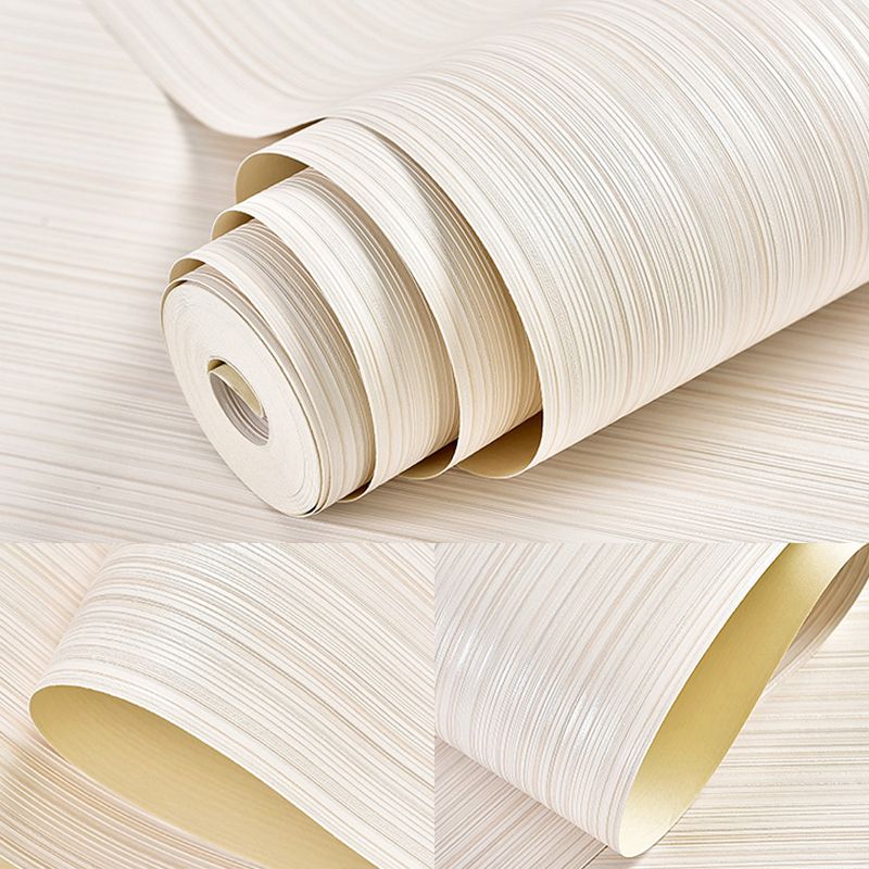 Ticking Stripe Wallpaper Soft Color Minimalist Wall Decor for Living Room, 33' x 20.5"