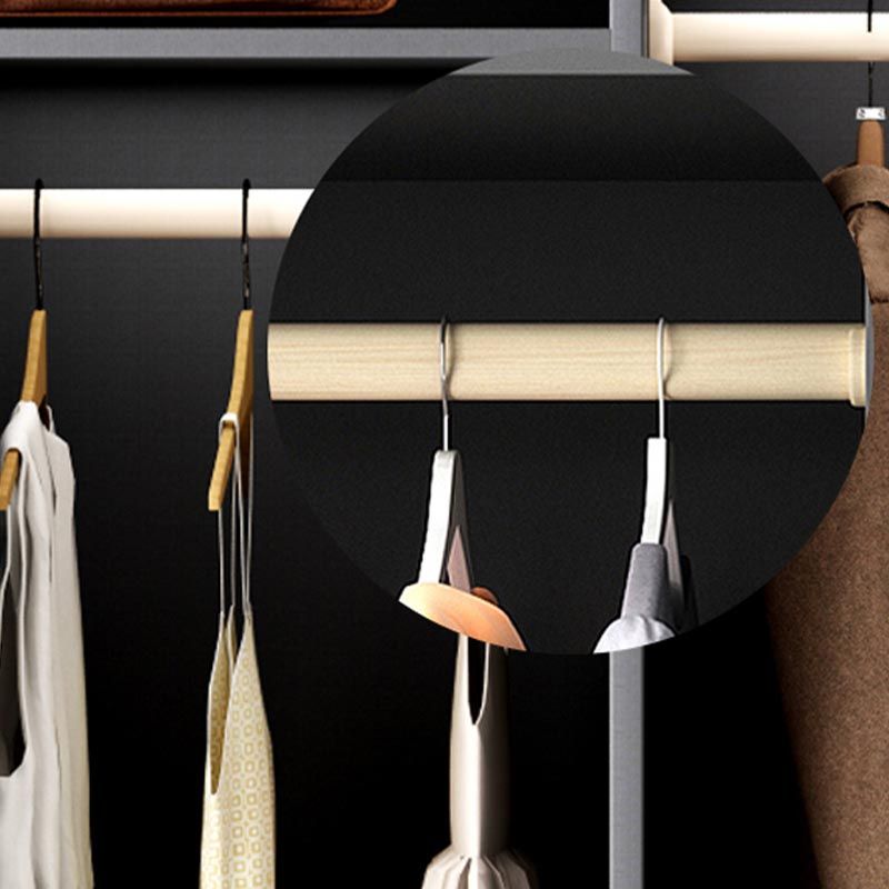 White Wooden Wardrobe Modern Cloth Rod Included Wardrobe Closet for Home