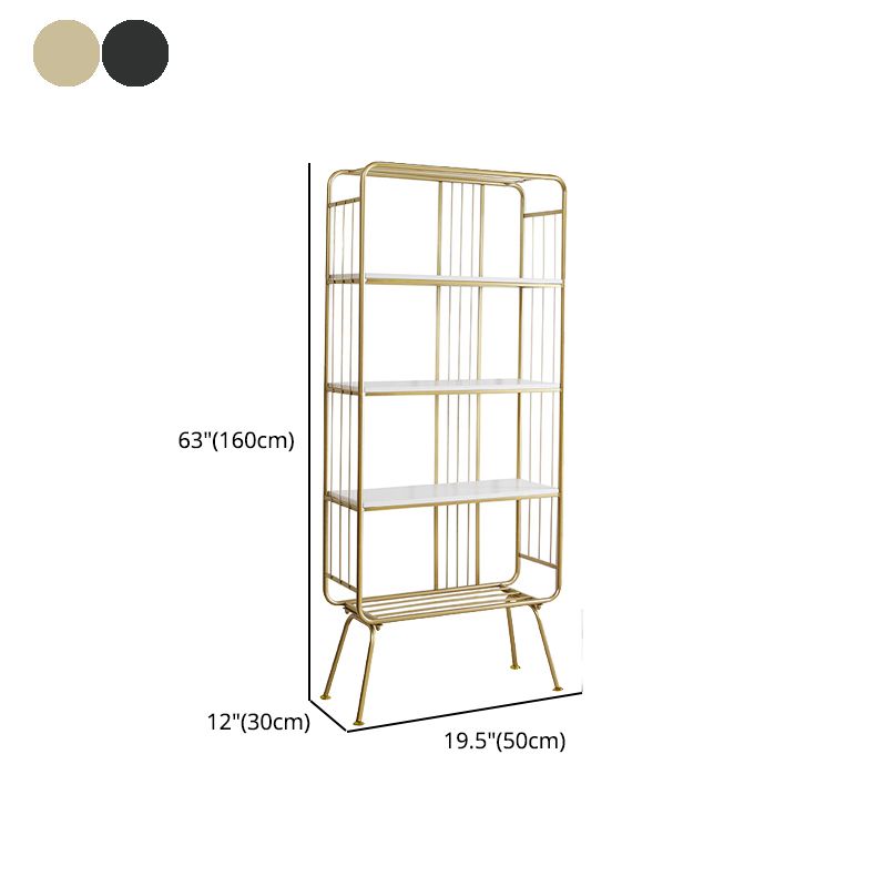 Scandinavian Iron Etagere Bookshelf Open Vertical Bookshelf for Bedroom
