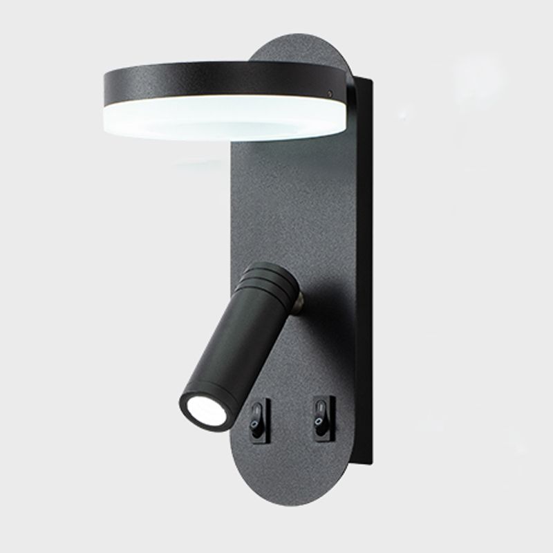 2 Lights Geometric Reading Wall Light Modern Style Metal Wall Mount Light Fixture