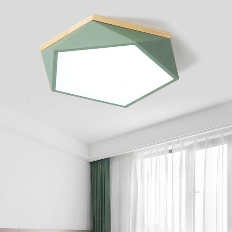 Plafonnier en forme de géométrie de style moderne, éclairage de plafond en métal à 1 lumière pour chambre à coucher