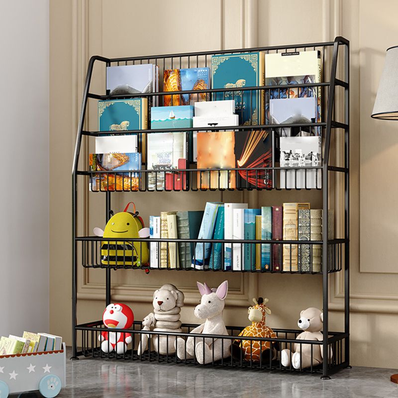 Office Closed Bookshelf Modern Metal Bookcase with Rectangle Shelves