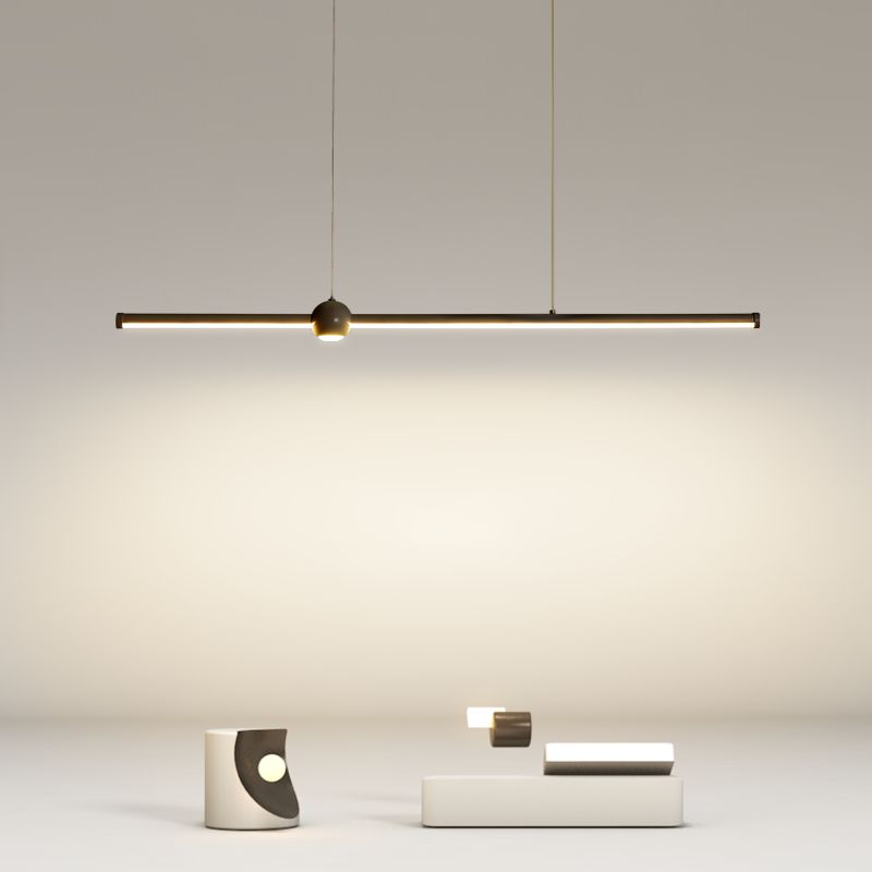 Pendants contemporains lustre de l'île en métal linéaire pour la cuisine