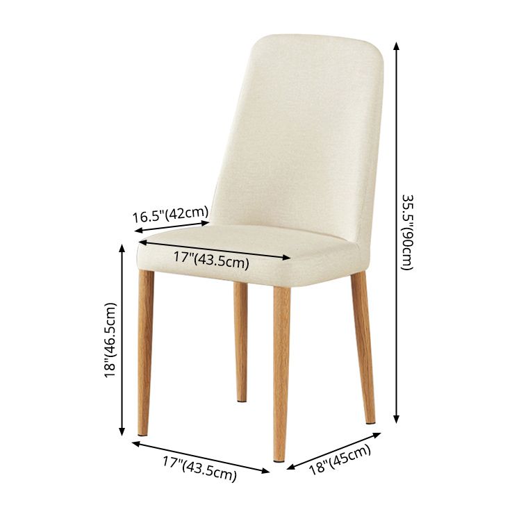 Chaise d'appoint de maison scandinave, chaise de salle à manger rembourrée en métal à dossier solide