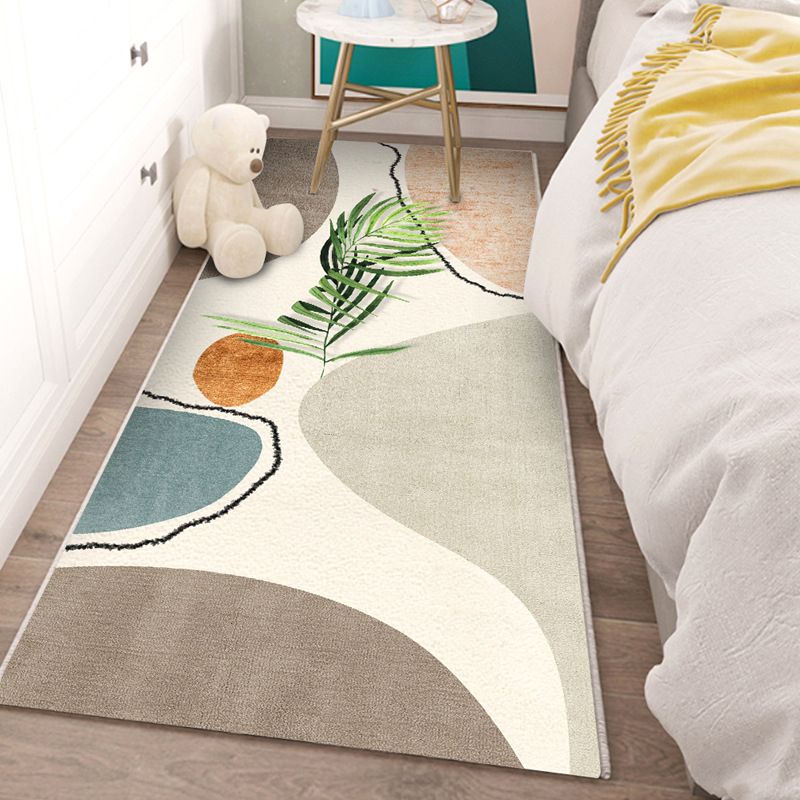 Modern Indoor Carpet Contrast Panel Polyester Rug Stain Resistant Carpet for Bedside