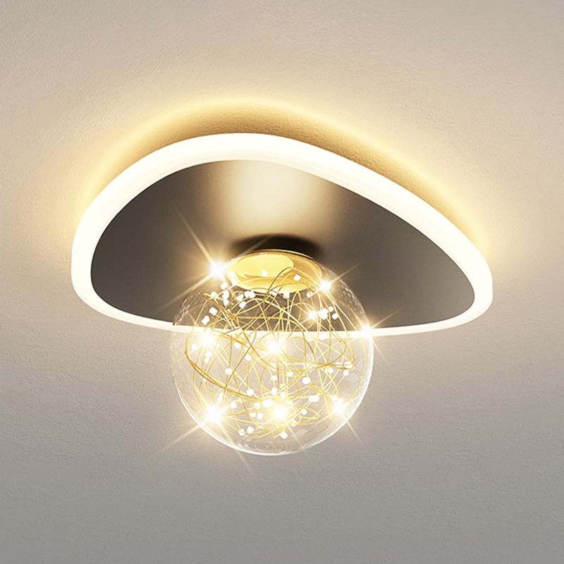 Globe LED Ceiling Light Contemporary Style Flush Mount Lighting Fixture for Living Room