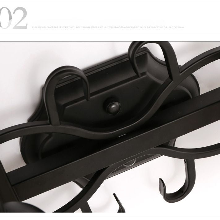 Traditional Style Shaded Wall Mounted Lighting Glass Wall Mounted Light in Black