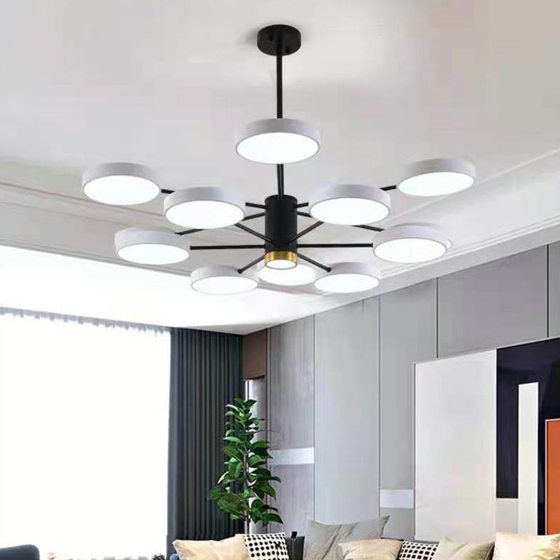Metal Circles Pendant Lighting Fixture Minimalist Style LED Chandelier Lighting
