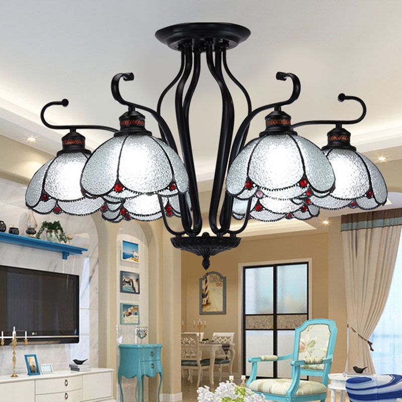 Black SmaswoPed Hanging Chandelier barocco 6/8 Luci kit di luce in vetro bianco/giallo/blu per soggiorno