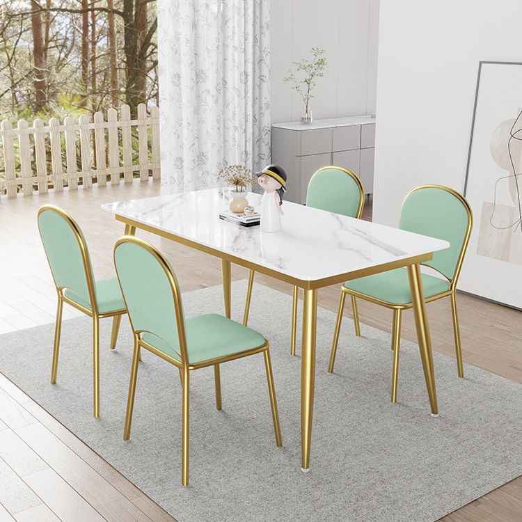 Nordic 1/4/5/7 Pieces Dining Set Rectangle Stone Dining Table for  Kitchen Dining Room