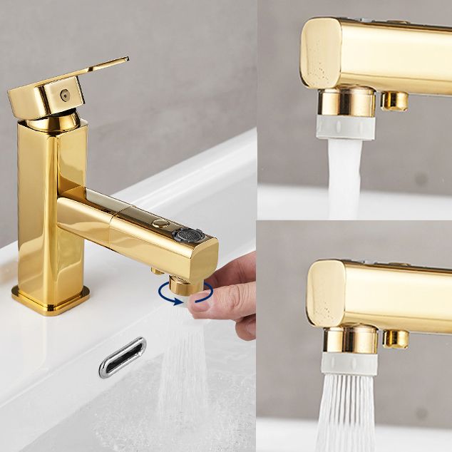 Light Luxury Bathroom Faucet Lever Handle Vessel Faucet with Swivel Spout
