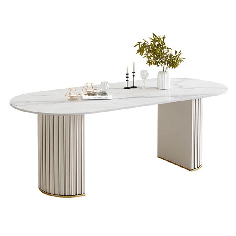 Modern Style Sintered Stone Dining Set Oval 1/2/5/6/7 Pieces Dining Set for Dining Areas
