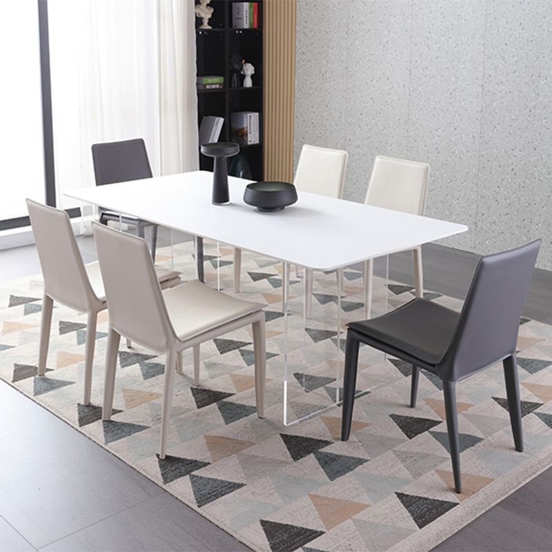 Dining Room Armless Dining Chair Faux Leather Home Parsons Chair