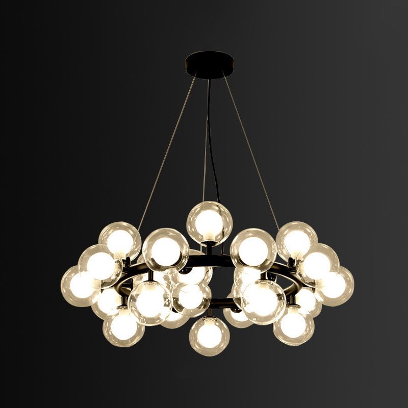 Contemporary Circular Chandelier Lights Glass Pendant Ceiling Lights for Living Room