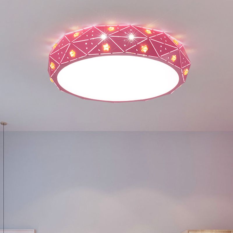 Acryl Geometrische Flush Mount Light Kids LED Beleuchtung mit Star-Muster in Pink/Blau/Gold