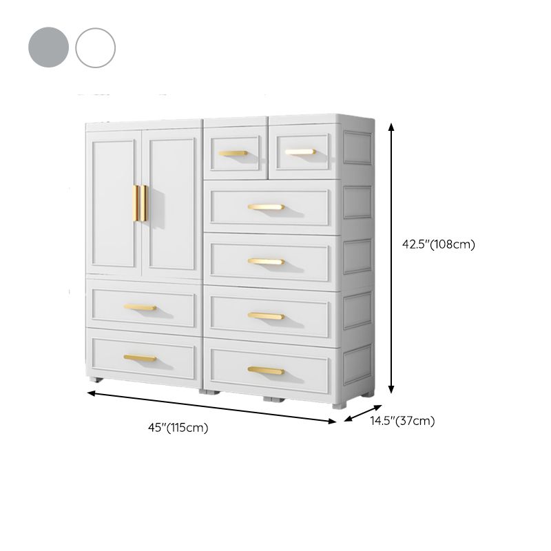 Contemporary Kids Closet Glossy Coat Locker With Door and Shelved