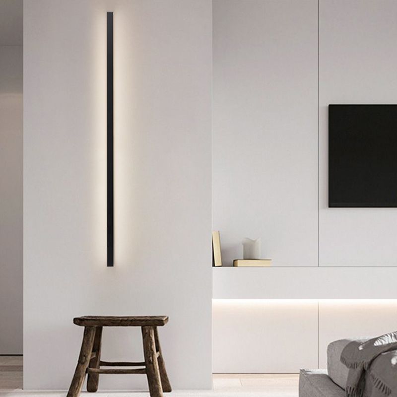 Linearer Schatten Metall Wandleuchte moderne Stil 1 Lichtwandhalterung Beleuchtung in Schwarz