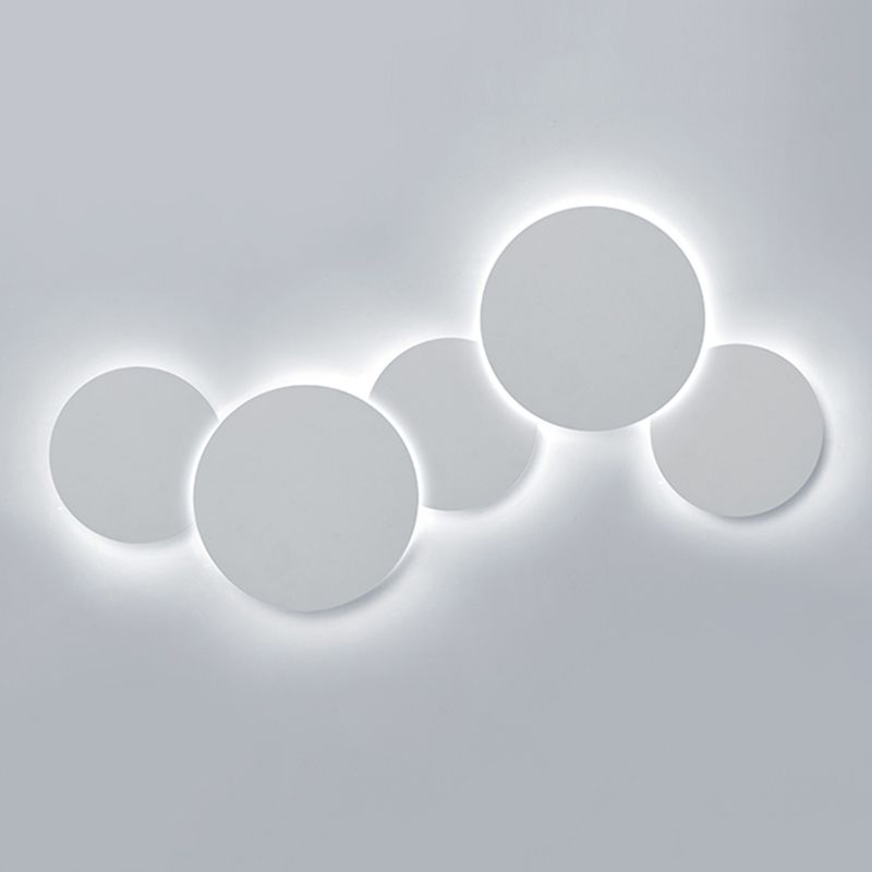 LED Metal Modern Wall Sconce Circular Shape Wall Light with Acrylic Shade for Bedroom