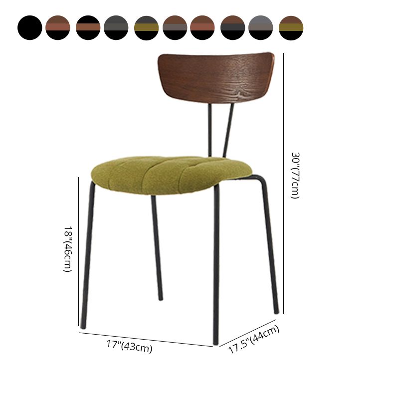 Industrial Metal Dining Side Chair Home Wishbone Armless Cushioned Side Chair