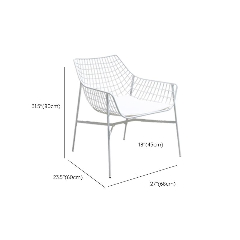 Industrial Rust Resistant Armed Chairs No Natural Variation Metal Dining Armchair