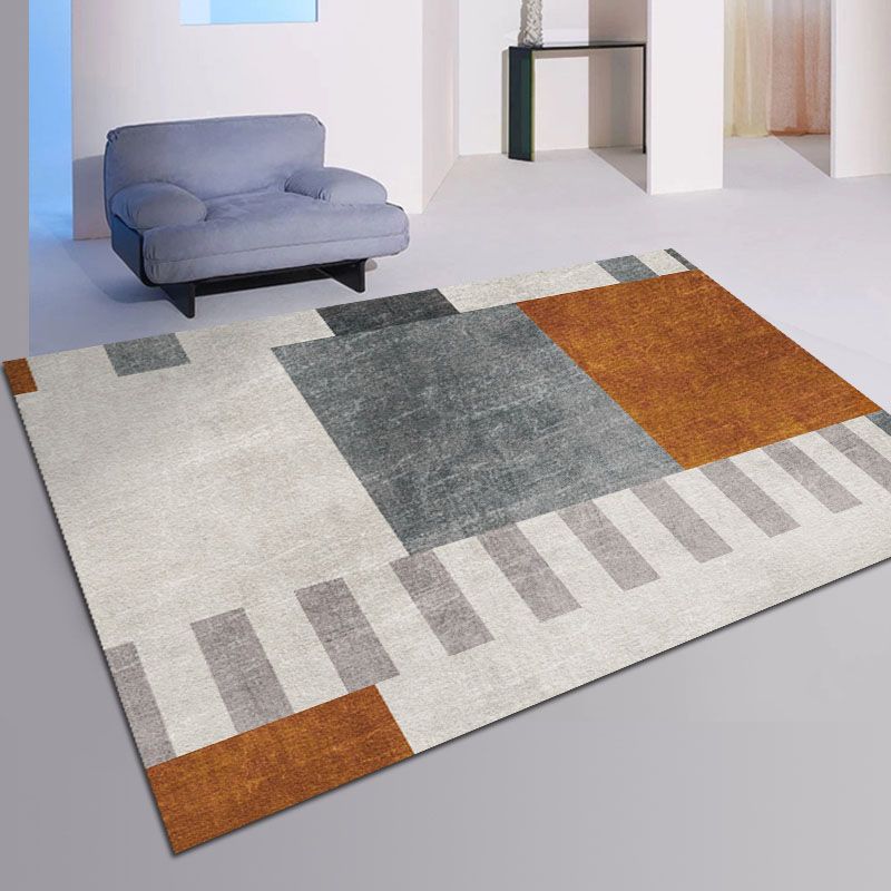 Contemporary Graphic Pattern Rug Polyester Area Rug Stain Resistant Carpet for Home Decoration