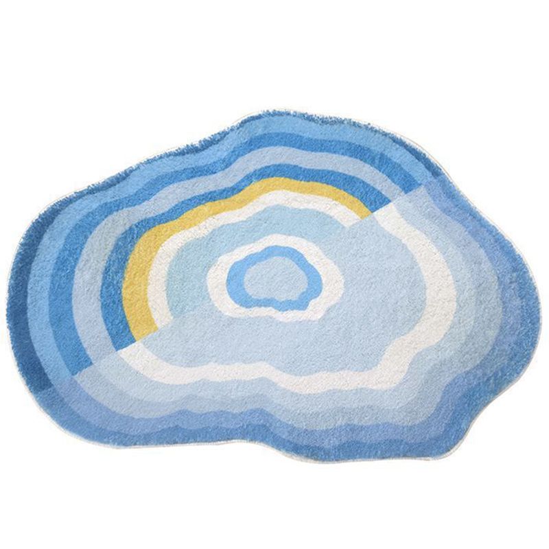 Lovely Novelty Shape Rug Modern Cloud Print Rug Polyester Washable Non-Slip Carpet for Home Decor