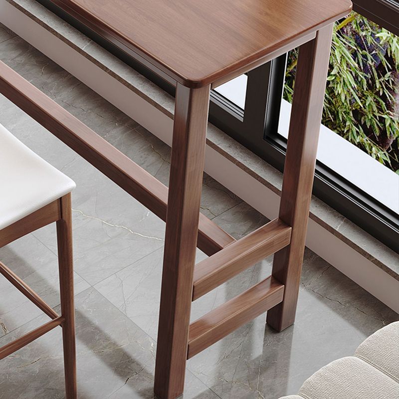 Modern Indoor Bar Stool Table Rectangle Wood Bar Dining Table