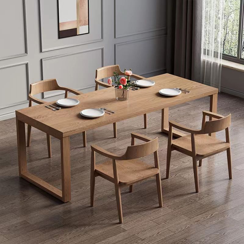 Modern Rectangle Wood Dining Table 1/2/5/7 Pieces Dining Set for Dining Room